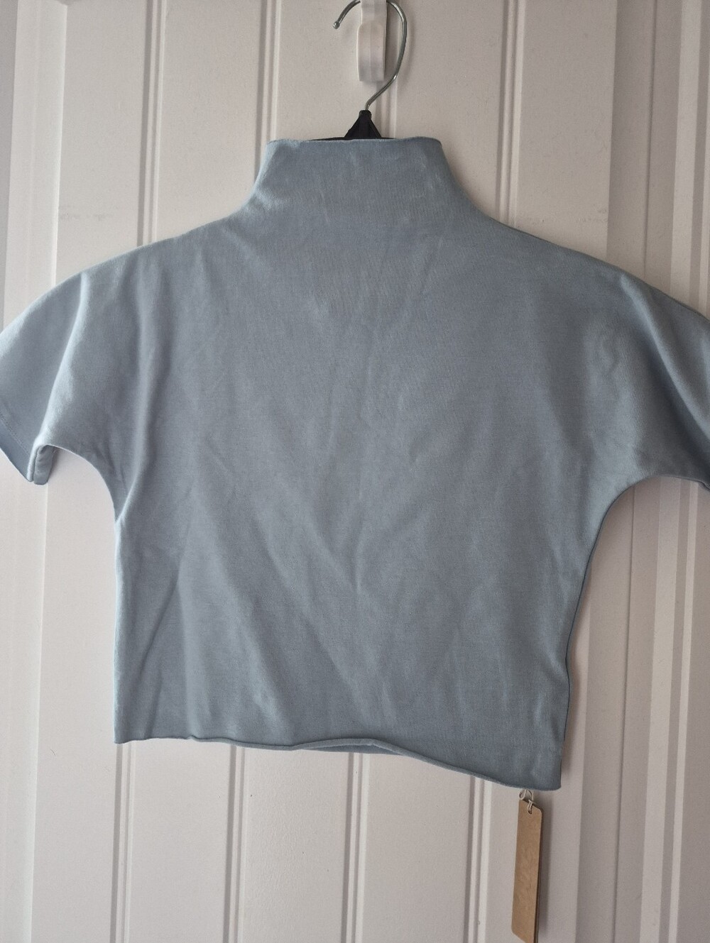 SKIMS Raw Edge Cropped Tee- Denim -Sz S